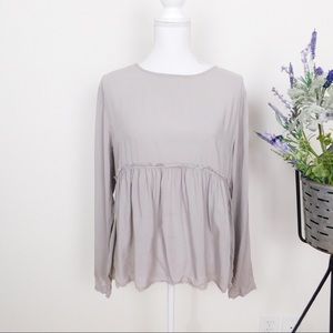 NWT Bella Dahl Long Sleeve Grey Blouse